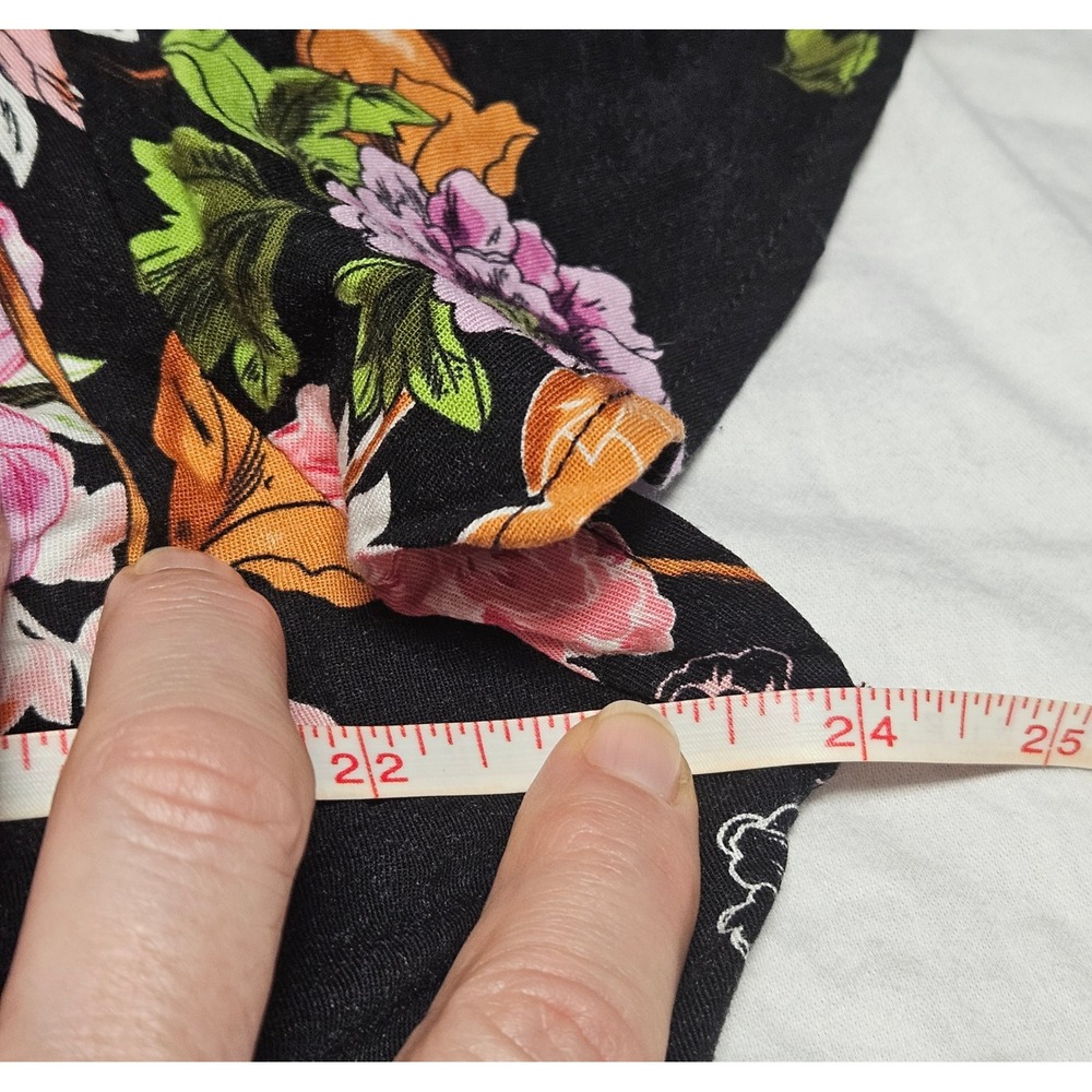 Torrid Floral Maxi Dress Womens 2 Black Pink V-Neck Short Sleeve Empire Waist - Picture 9 of 14